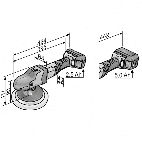 کیت دستگاه پولیش چرخشی (روتاری) شارژی فلکس مدل - PE 150 18.0-EC/5.0 Set