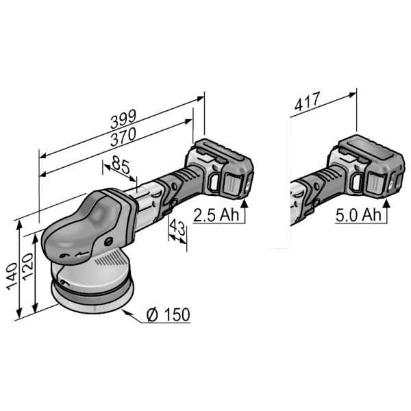 کیت دستگاه پولیش اوربیتال شارژی فلکس مدل - XFE 15 150 18.0-EC/5.0 Set