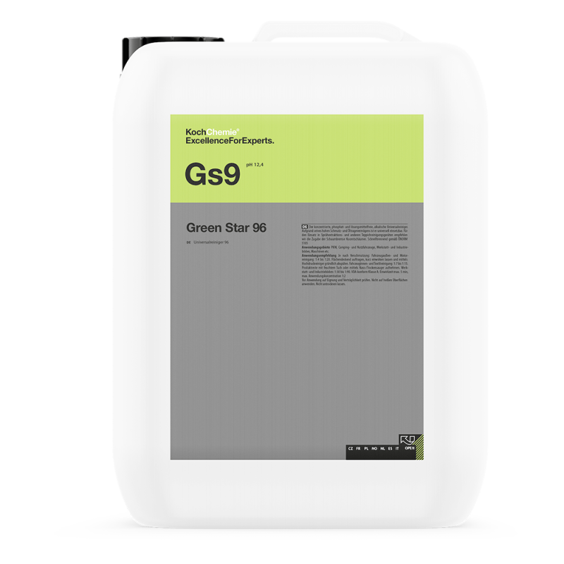 مایع چندمنظوره صفرشویی Gs9 خودرو 11 لیتری کوکمی - کخ کیمی مخصوص داخل و خارج خودرو Koch Chemie Green Star 96 Universal Cleaner کد - 308011
